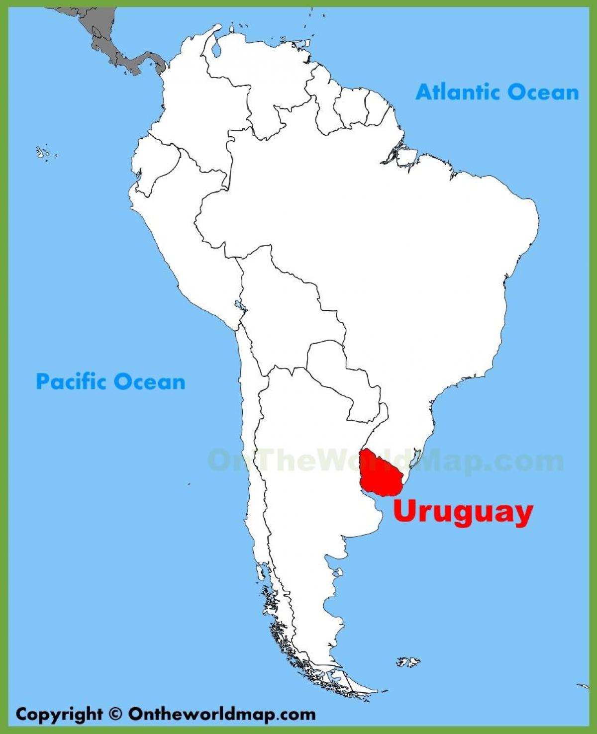 지도 우루과이의 남아메리카